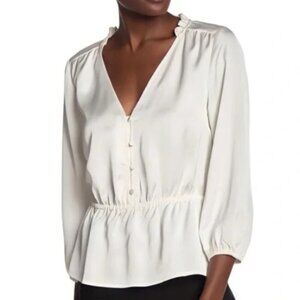 J. Crew Ivory Satin Ruffle Neck Blouse 12
